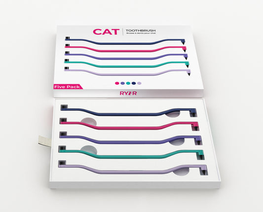 RYERCAT Five-Pack Dual-Sided Cat Toothbrush