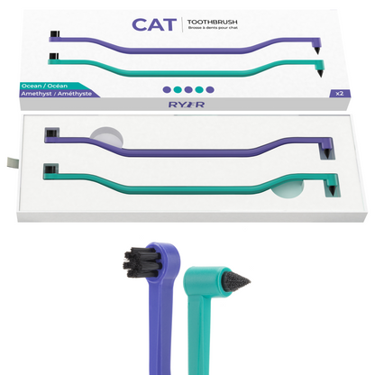 RYERCAT Two-Pack Dual-Sided Cat Toothbrush