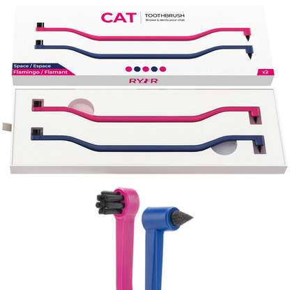 RYERCAT Two-Pack Dual-Sided Cat Toothbrush