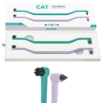 RYERCAT Two-Pack Dual-Sided Cat Toothbrush