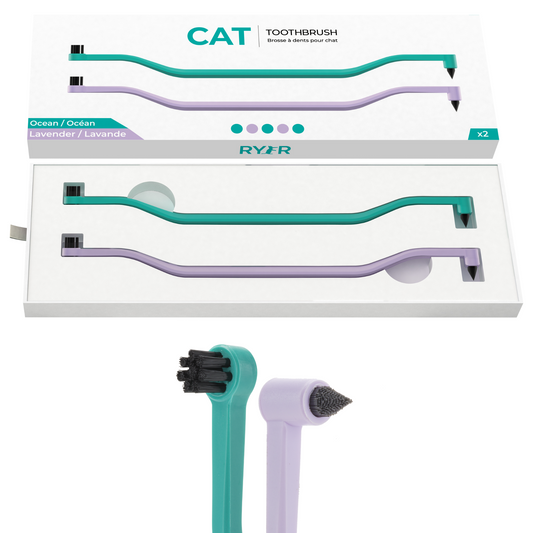 RYERCAT Two-Pack Dual-Sided Cat Toothbrush